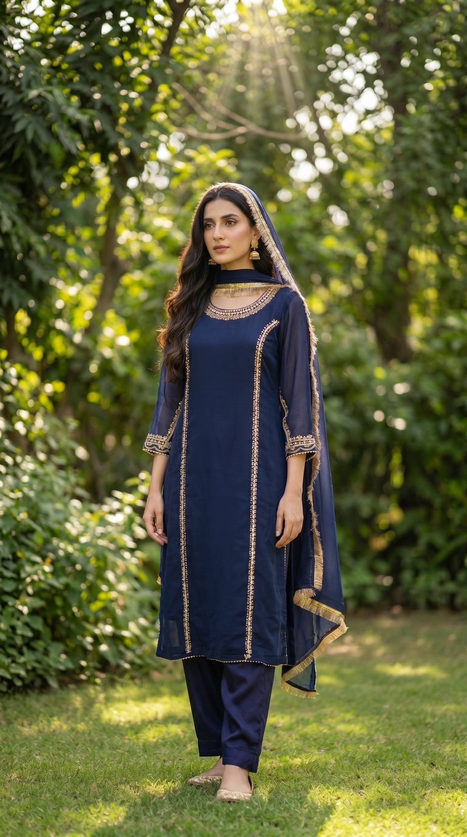 Chiffon 3 Piece Readymaid Soit blue