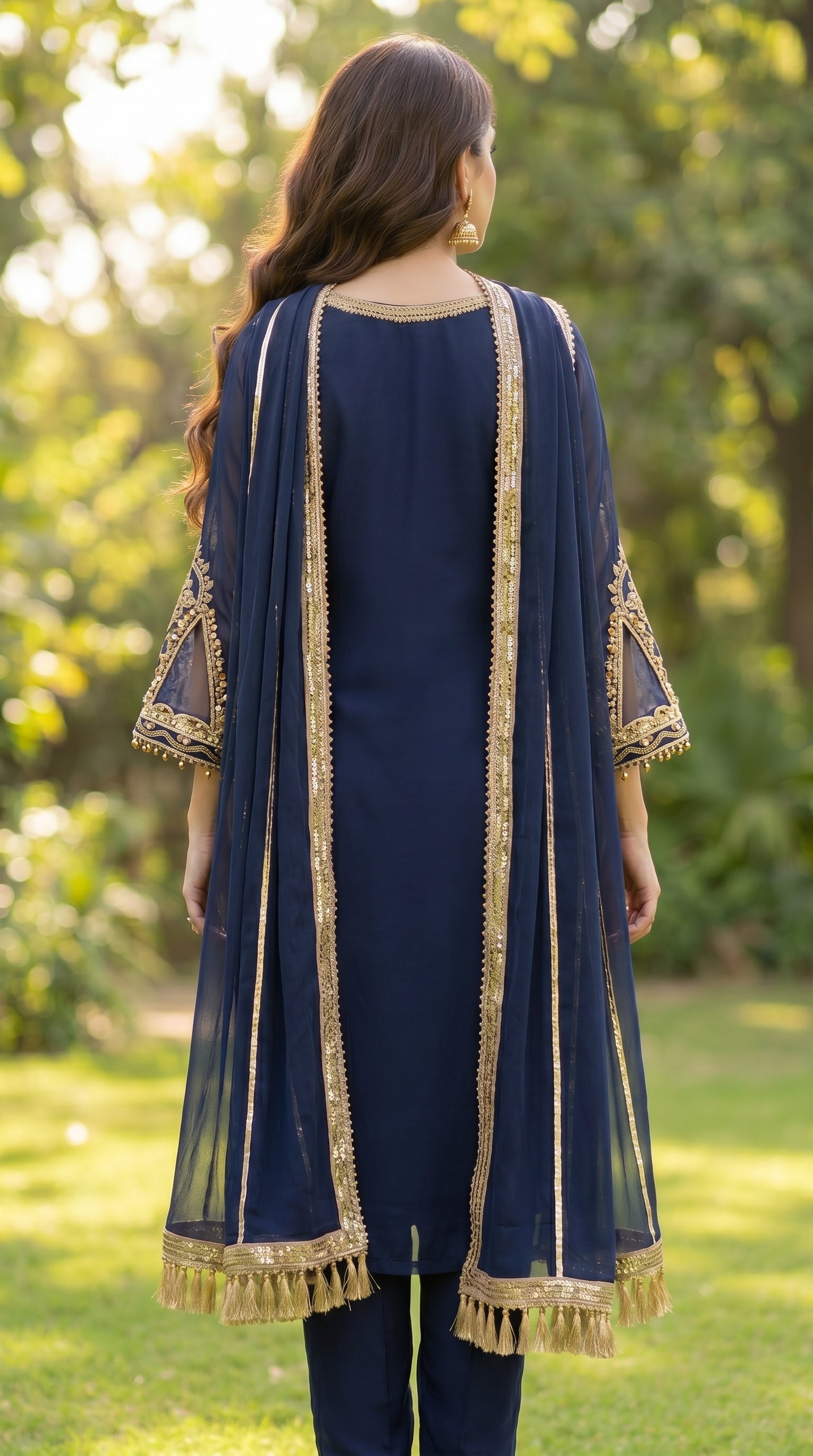 Chiffon 3 Piece Readymaid Soit blue